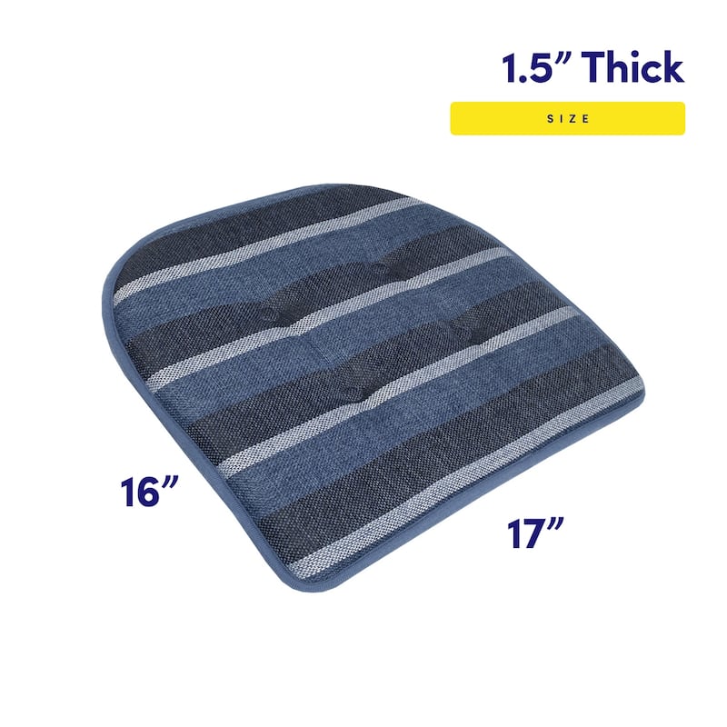 Bradford Striped U Shaped Memory Foam Chair Pad