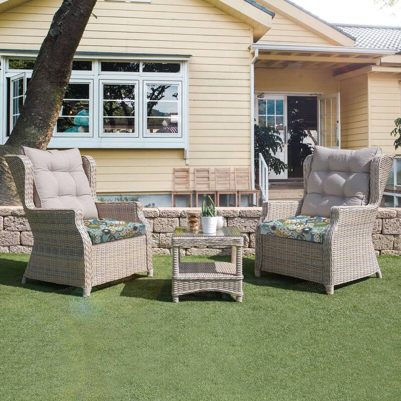 Set of 4 Solid Soft Outdoor Patio Deep Seat Cushion