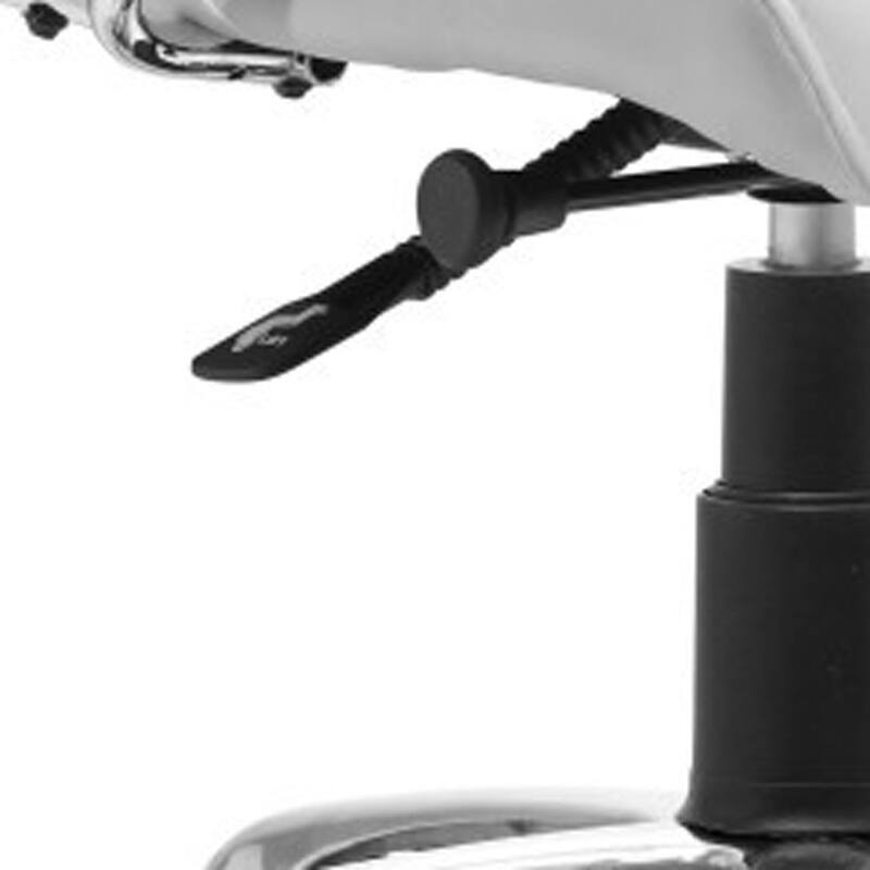 White and Silver Adjustable Height Swivel Rolling Office Chair