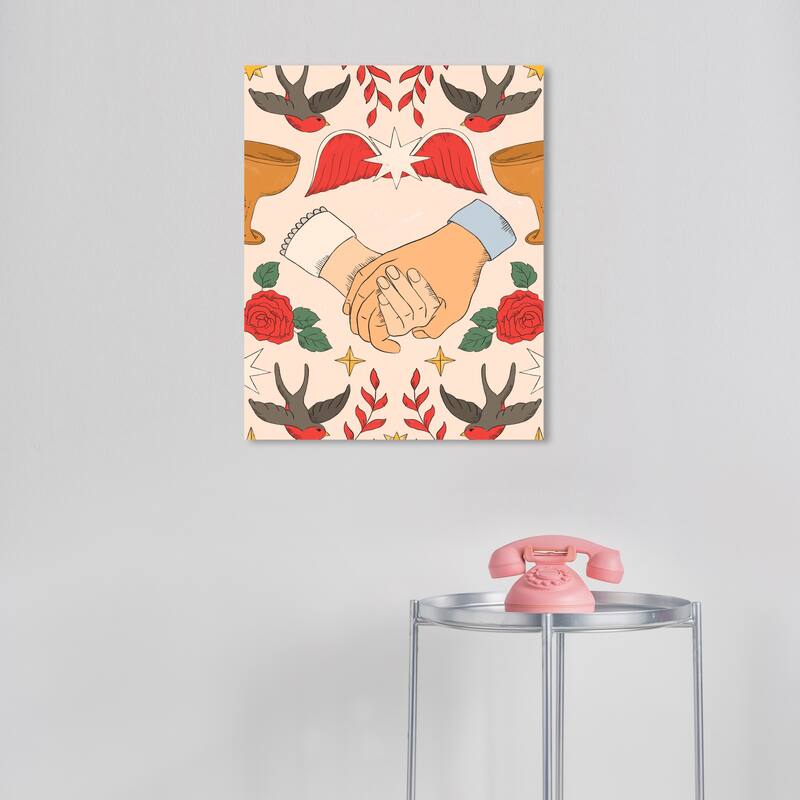 Wynwood Studio Canvas Fantasy and Sci-Fi Nuptials Red Wall Art Canvas Print - 16 x 20