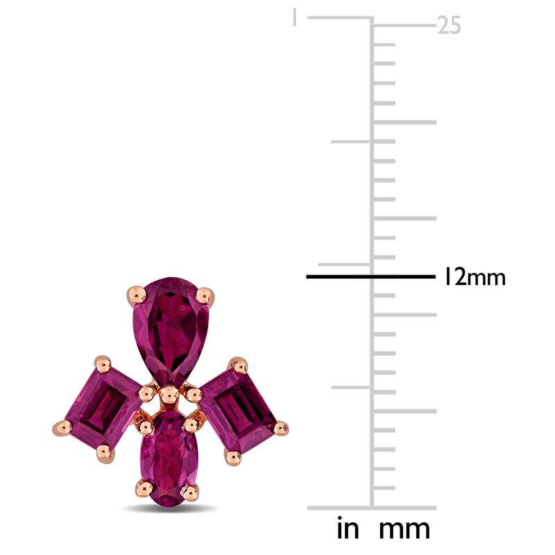 Miadora Multi-Gem Cluster Stud Earrings Sterling Silver