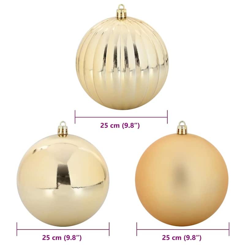 vidaXL Christmas Bauble Set 3 pcs Gold - 9.8 x 9.8 x 9.8