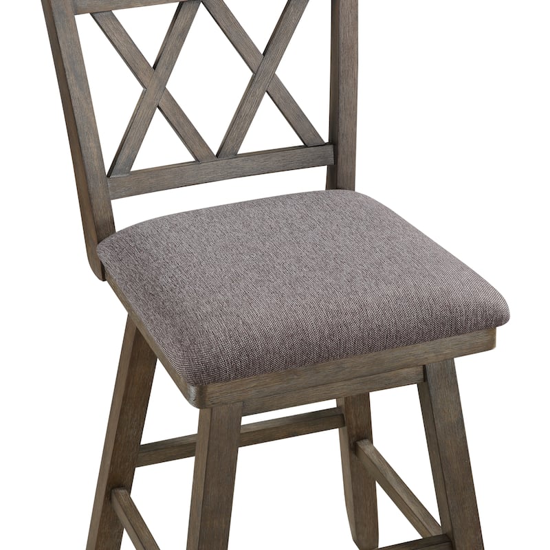 Brookline Wooden Linen Swivel Dining Room Barstool