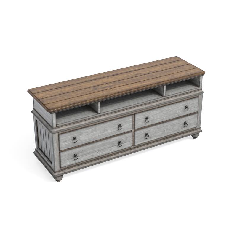 Plymouth Gray Wood Entertainment Base by Flexsteel - 67" x 31" x 20"