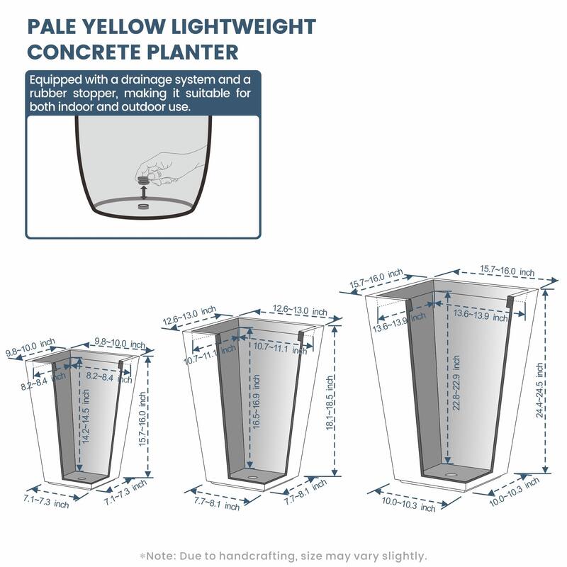 Tall Concrete Rectangle Plant Boxes / Large Indoor and Outdoor Flower Planters