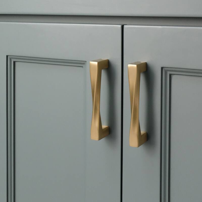 Hapny Home TW547 Twist 12" Center to Center Solid Metal Twisted Square