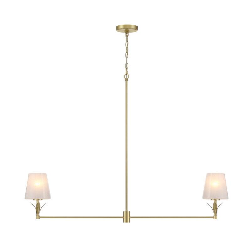 Acroma - 2 Light Gold Steel & Glass Dimmable Modern Linear Chandelier - N/A