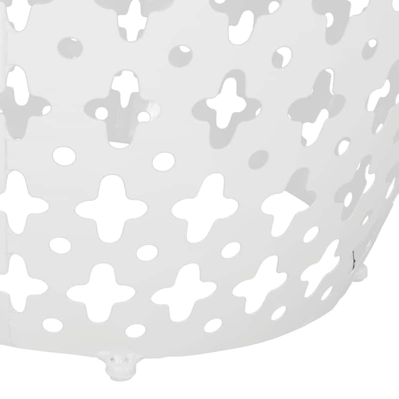 Metal end Table End Table,Round Side Table with Hollow Drum Design,Accent Table for Outdoor and Indoor Use