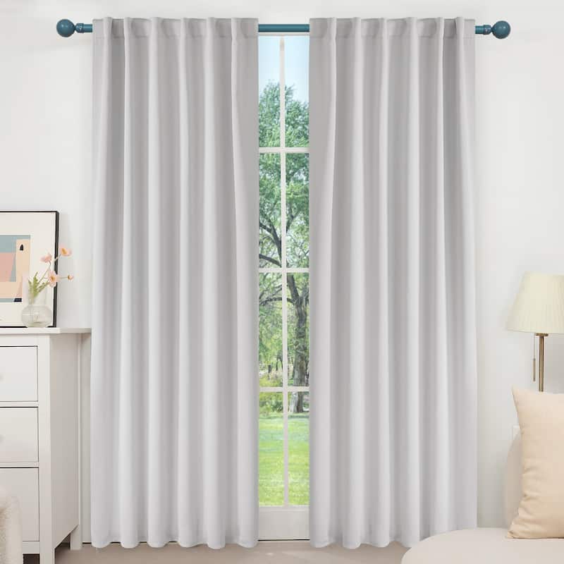 Deconovo Back Tab Blackout Curtains (2 Panel) - 52W x 54L - Greyish White