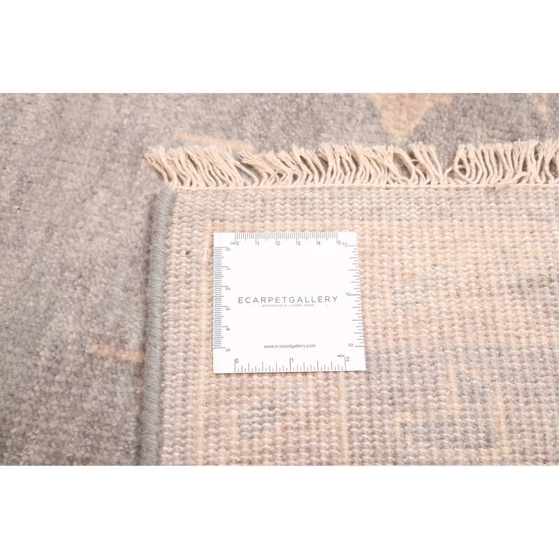 ECARPETGALLERY Hand-knotted Modern Oushak Grey Wool Rug - 8'11 x 12'1