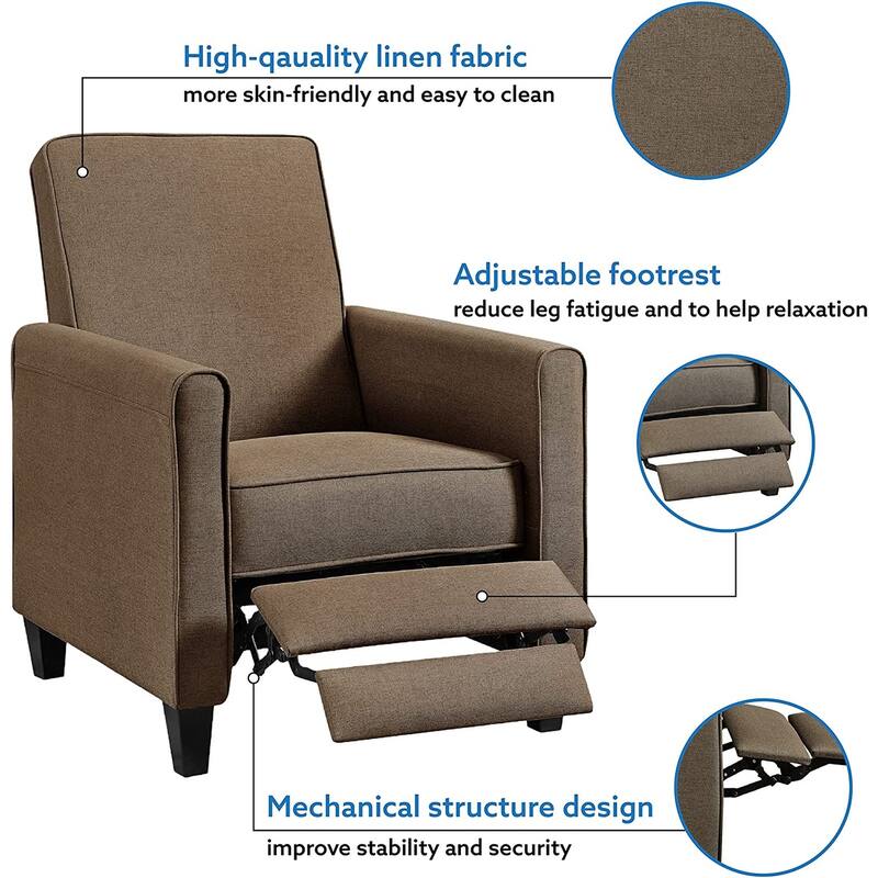 Landon Pushback Recliner Chairs Reclining Chair Home Theater Recliner Small Recliners for Small Spaces with Adjustable Footrest