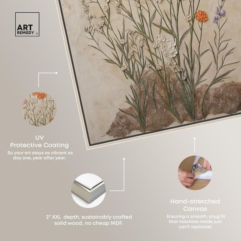 Sculpted Flora Frieze II Canvas by Art Remedy
