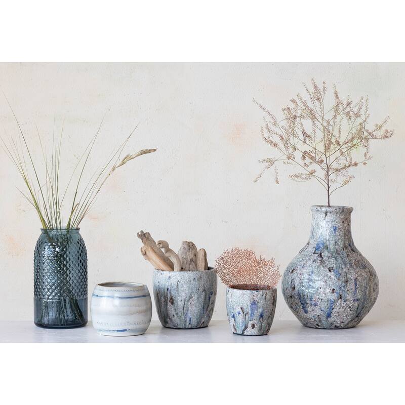 Terra-cotta Planter with Crackle Glaze