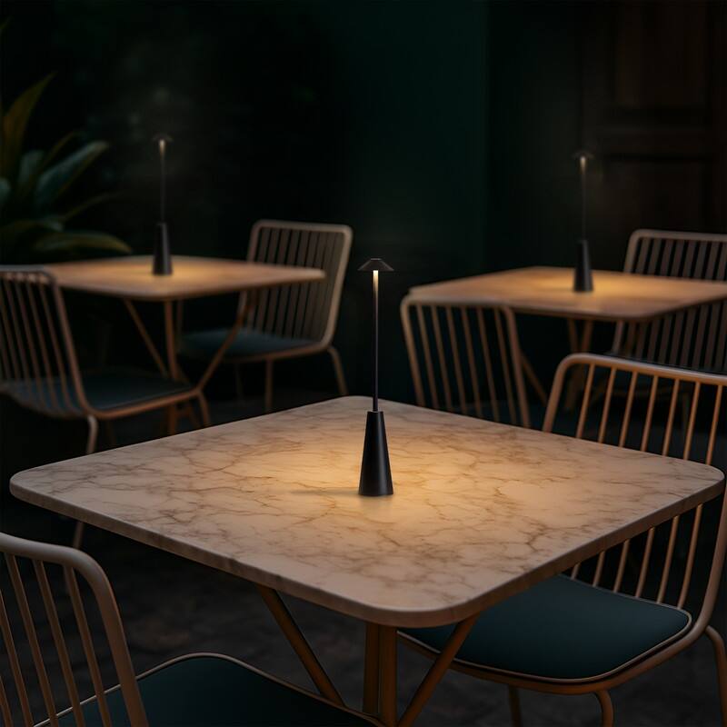 Brightech Enoki LED Classic Matte Black Modern Industrial Empire Dimmable Bedside Nightstand Desk Lamp