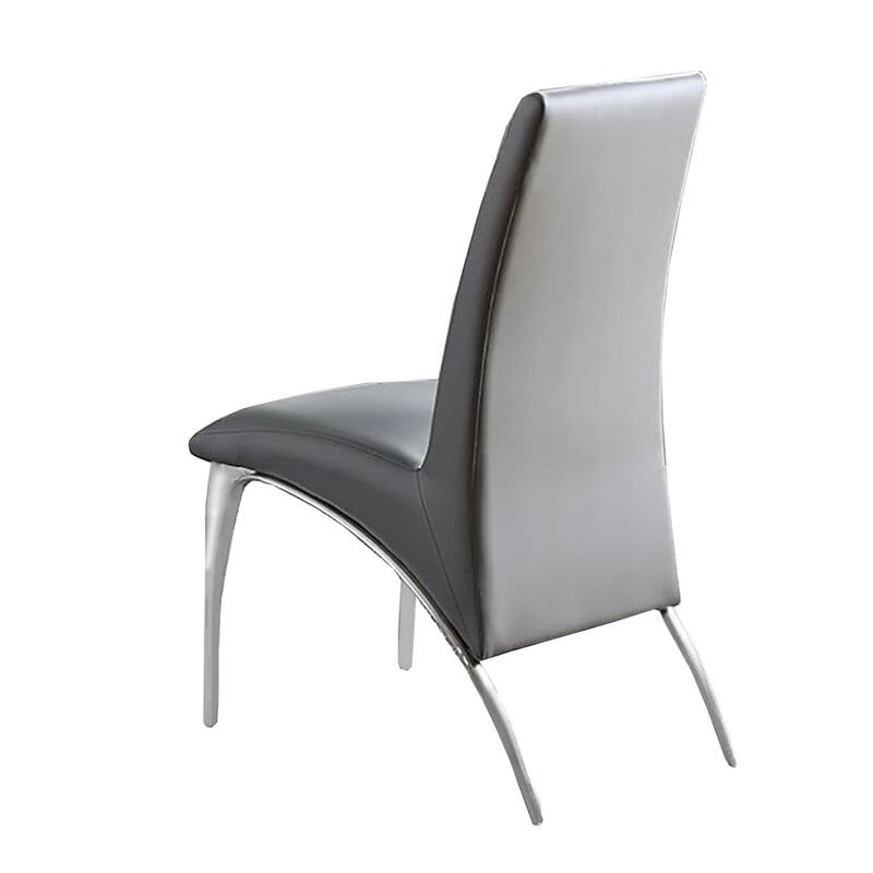2PCS Leatherette Upholstered Side Chairs with Chrome Legs