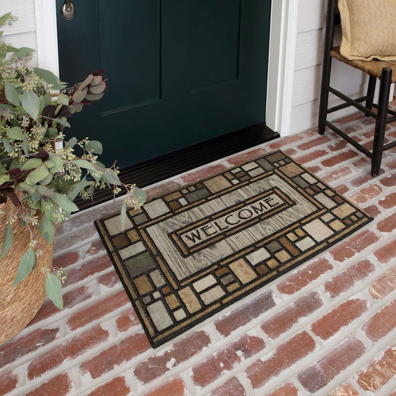 Mohawk Home Welcome Drifted Nature All Weather Recycled Rubber Door Mat