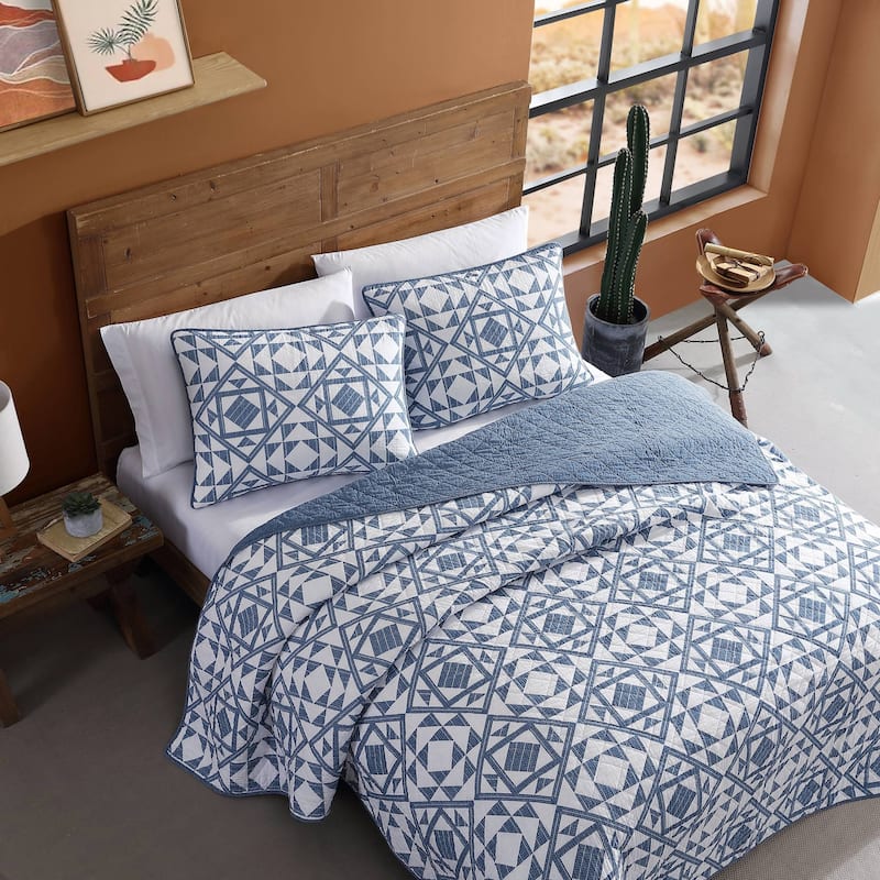 Wrangler Phoenix Patchwork Navy Cotton Quilt Set