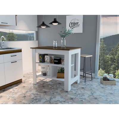Rockaway 3-Shelf Kitchen Island