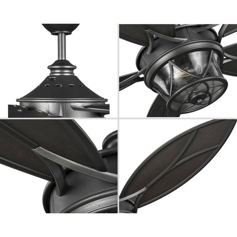 Alfresco Collection 54" Indoor Outdoor Five-Blade Blistered Iron Ceiling Fan - 13.580" x 36.690" x 17.320"