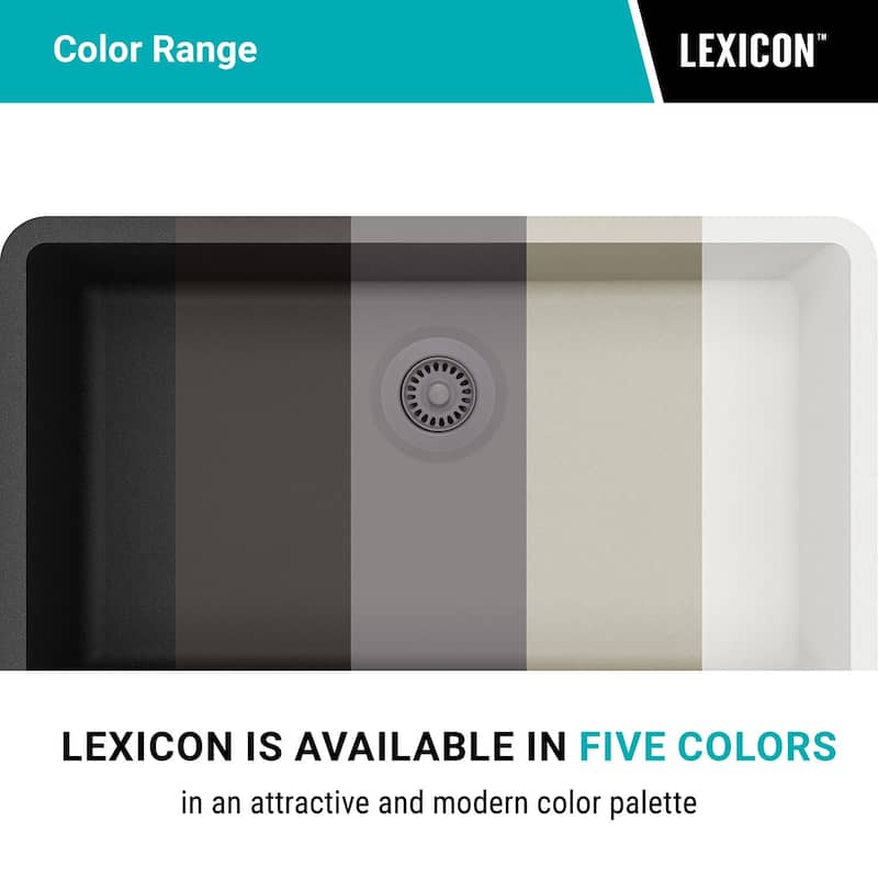 Lexicon Drop-In Quartz 32 Inch Single Bowl Kitchen Sink Kit - 32"x19"