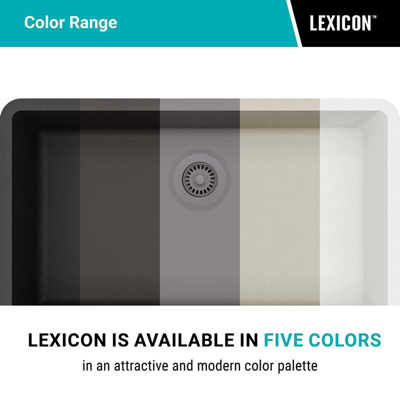 Lexicon Platinum 32" Quartz 50/50 Double Bowl Sink with Grids & Drain