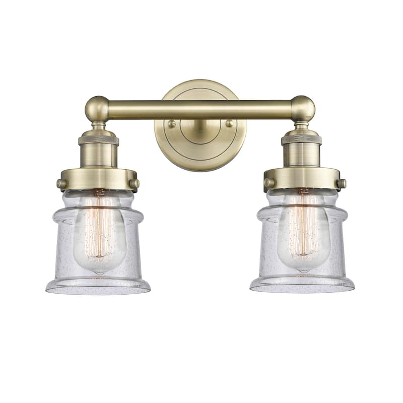 Innovations Lighting 616-2W-11-14 Canton Vanity Canton 2 Light 14" - Antique Brass / Seedy