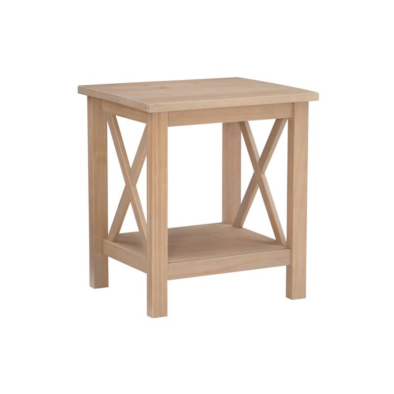Ripplewood Farmhouse X-Base Side End Table