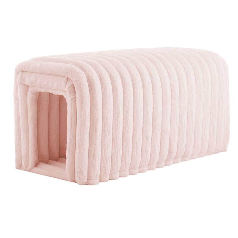 Ottoman bench storage foot rest for couch Pet Supplies Corduroy Bench Cat's nest to hide