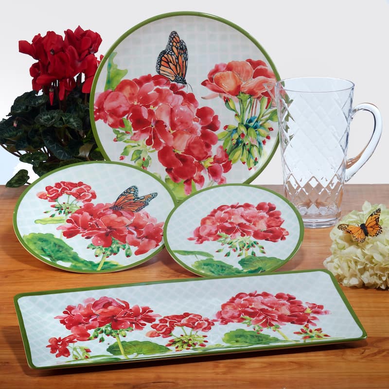 Certified International Geraniums 22 Oz. Melamine All Purpose Bowls, Set of 6 - 22 Oz.