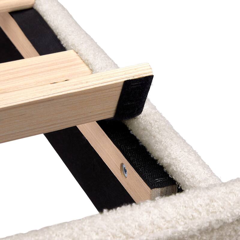 VECELO Upholstered Bed Frames with Luxurious Teddy Fabric and Adjustable Headboard & Footboard, 7.9'' Under Bed Space