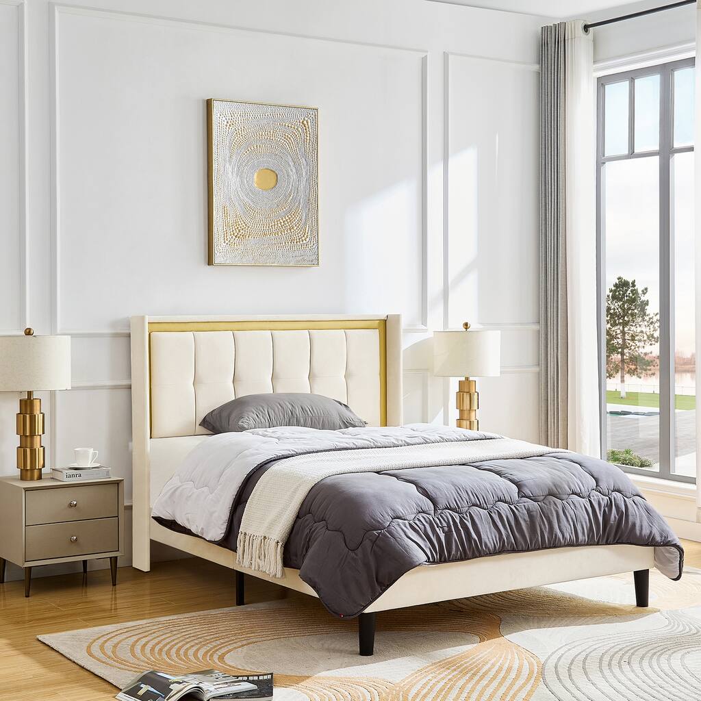 Elegant Design King Size Platform Bed