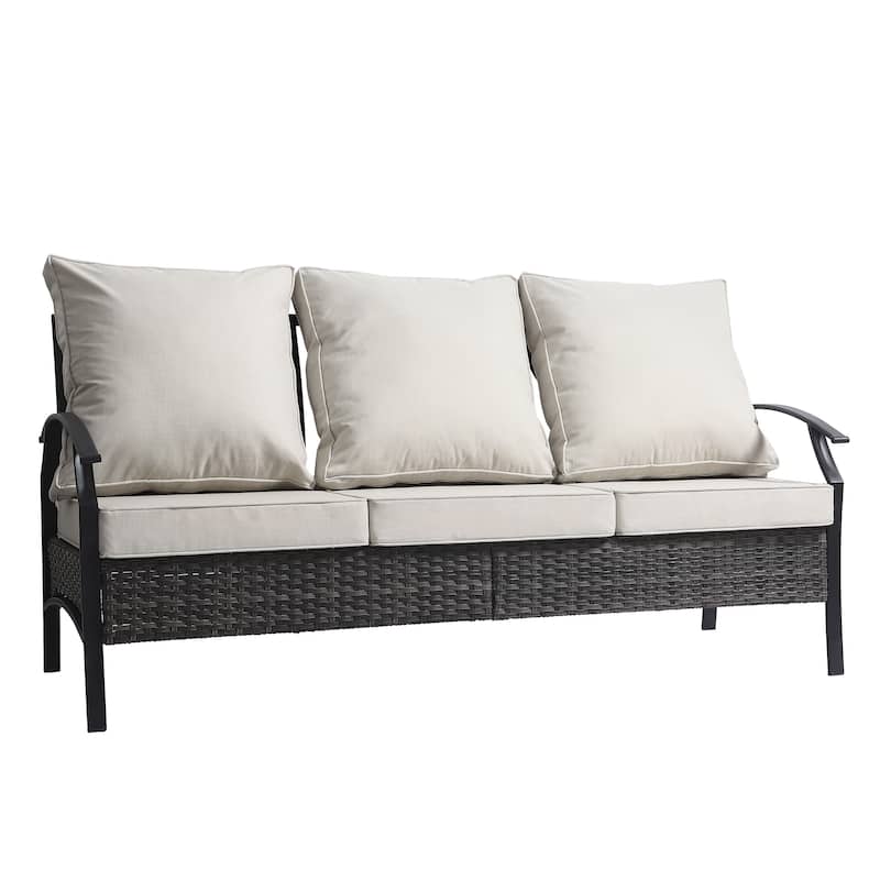 Outdoor Patio 50" W Loveseat/ 73" W Sofa with Cushions