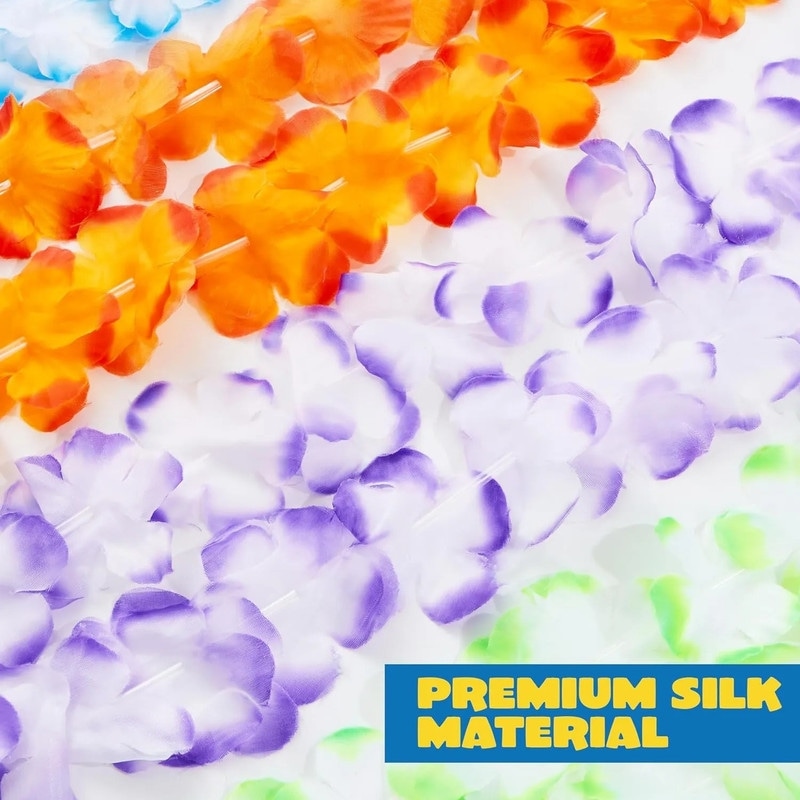 24 Counts Hawaiian Leis Bulk - Multicolor