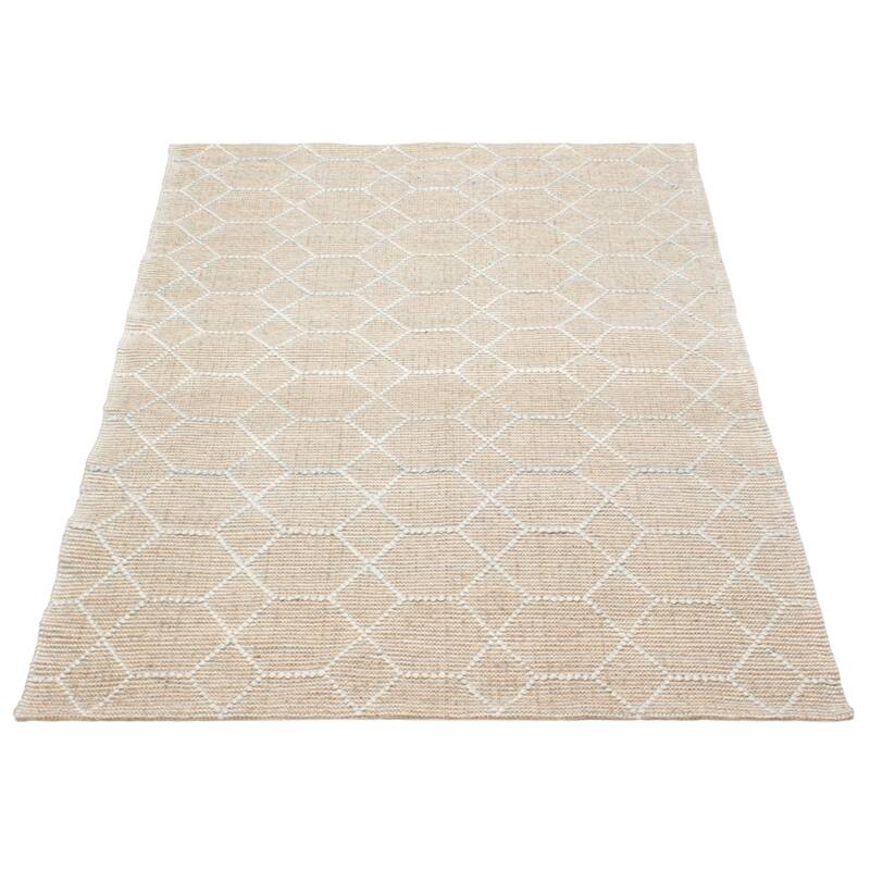 ECARPETGALLERY Braid weave Sienna Grey Wool Rug - 5'0 x 7'4