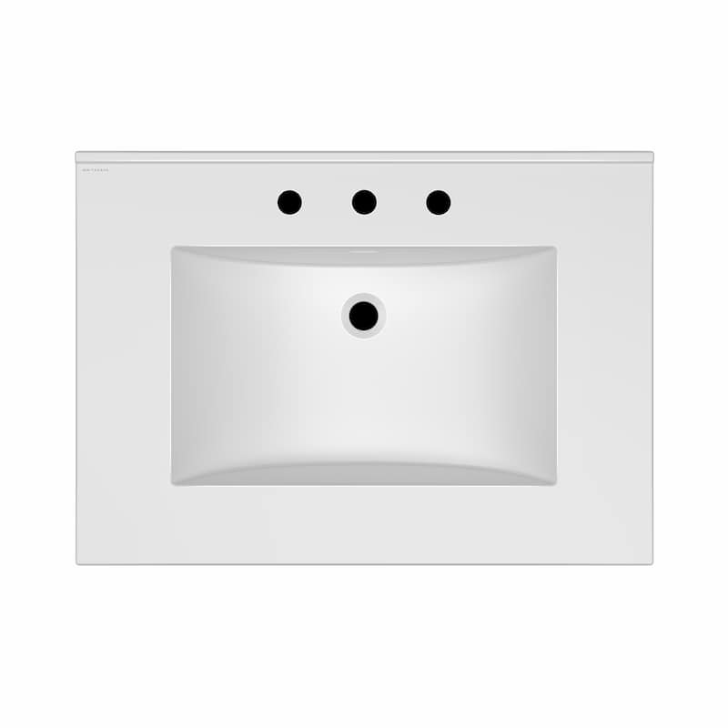 Countertop Vanity Sink with Integrated Rectangular Bowl