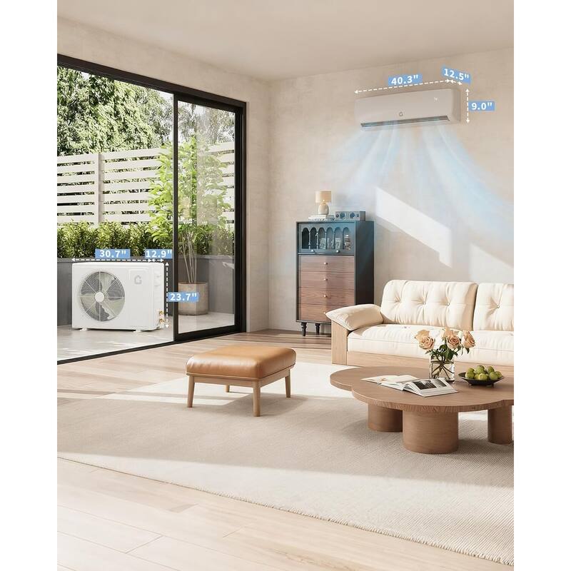 19 SEER 18000 BTU Mini-Split Air Conditioner, Cool Up to 1250 Sq. Ft, 230V