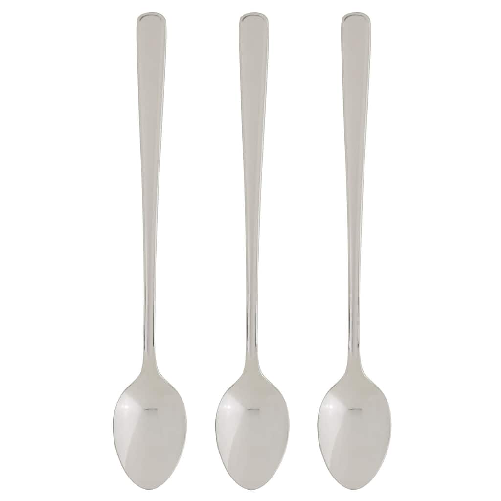 HIC 7.75" Extra Long Stainless Steel Dessert / Iced Tea Spoon - Silver