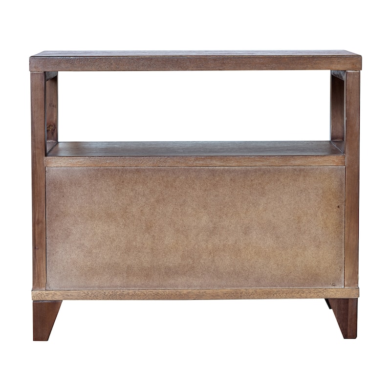 Handmade Wood 2-Drawer Nightstand with Open Shelf by East at Main