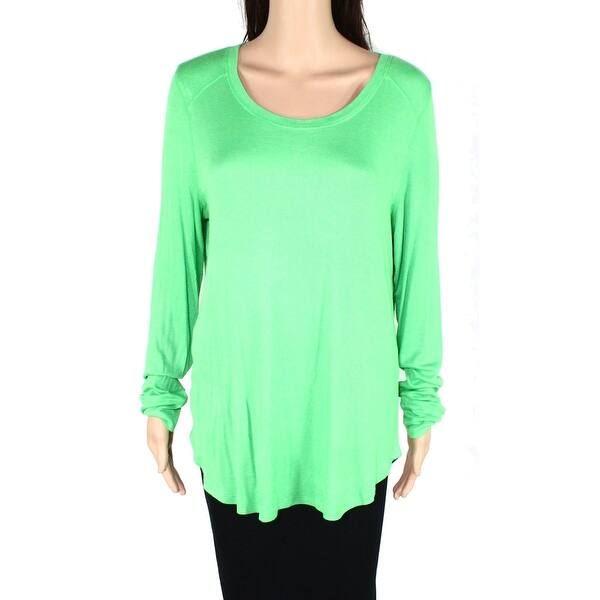 Shop Inc Womens Top Bright Green Size Large L Knit Ribbed Long