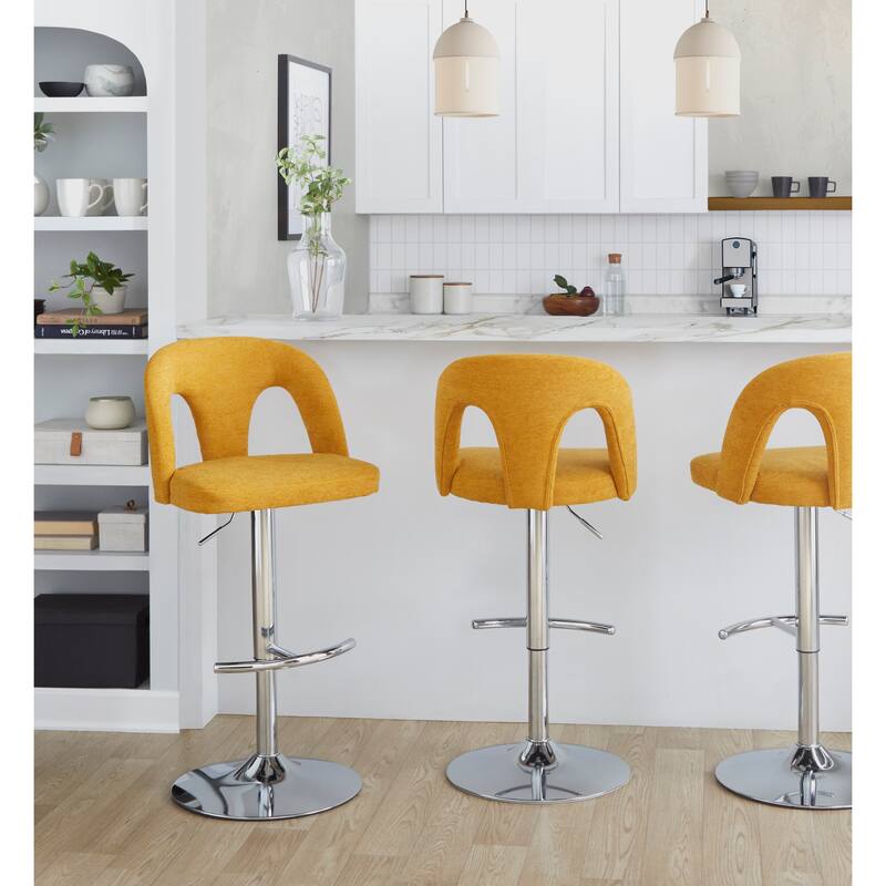Ava Upholstered Adjustable Barstool - Set of 2