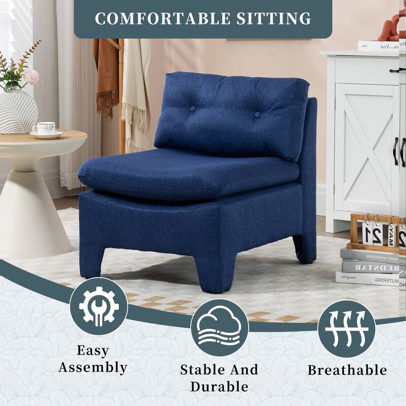 Cushioned deep seat, single lazy chair for Living room