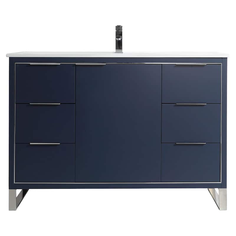 Fine Fixtures Opulence Collection Bathroom Vanity with White Ceramic Sink