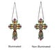 preview thumbnail 3 of 13, 13" x 8" Victorian Design Cross Stained Glass Panel/ Suncatcher