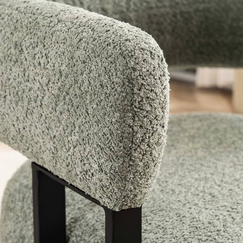 Upholstered Teddy Velvet Single Accent Chair Modern Corner Padded Boucle Armchair for Living Room Bedroom Lounge