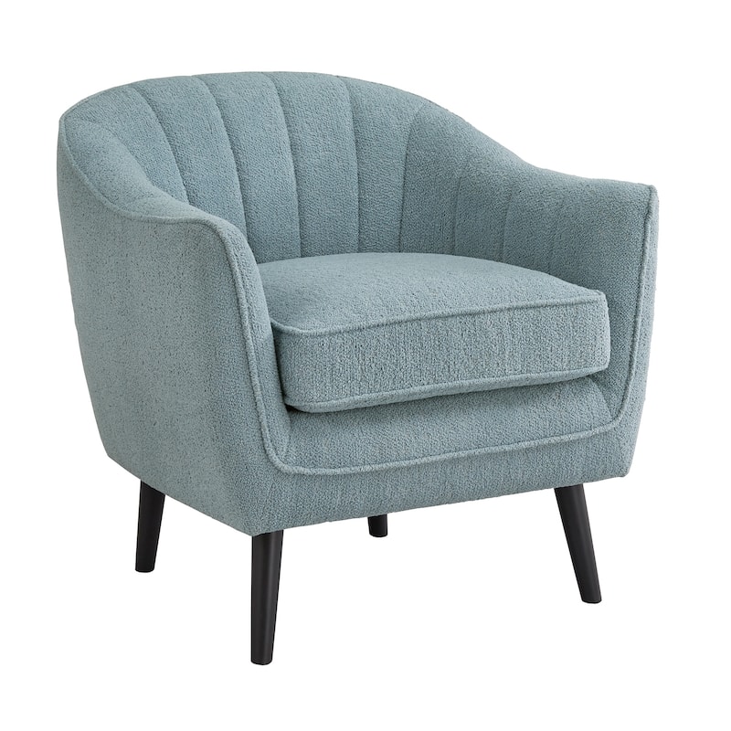 Neath Mid-Century Channel-Tufted Accent Chair with Removable Cushion Cover by iNSPIRE Q Classic - Blue