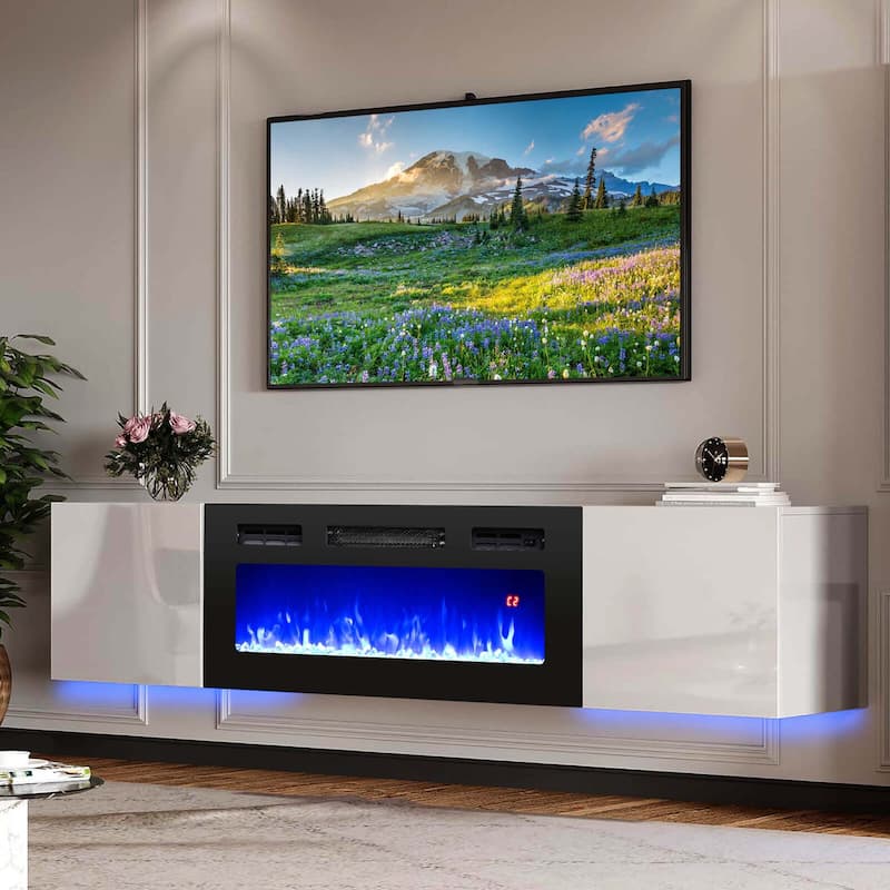 Costway 36" 5,000 BTU Electric Fireplace with LED Light Strips Remote - See Details