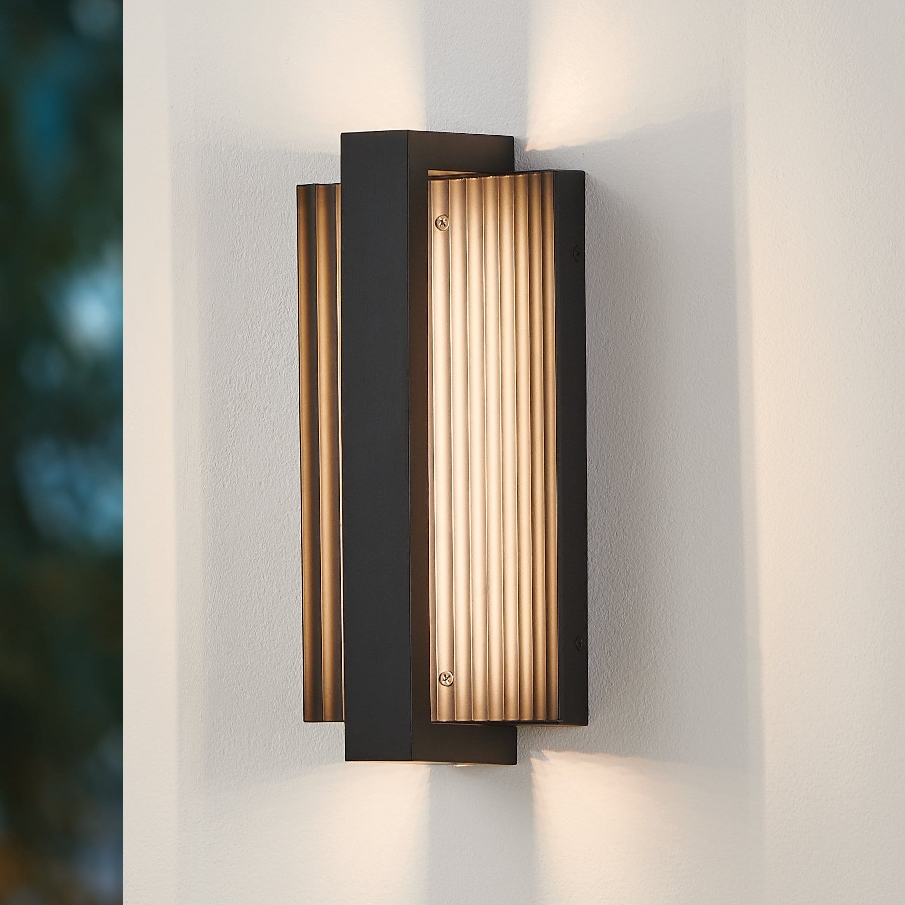 Thesis Jubilee 12-inch Matte Black 5CCT LED Exterior Wall Sconce