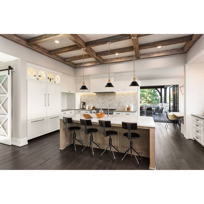 Outpost 1 Light Small Pendant Matte Black with Burnished Brass