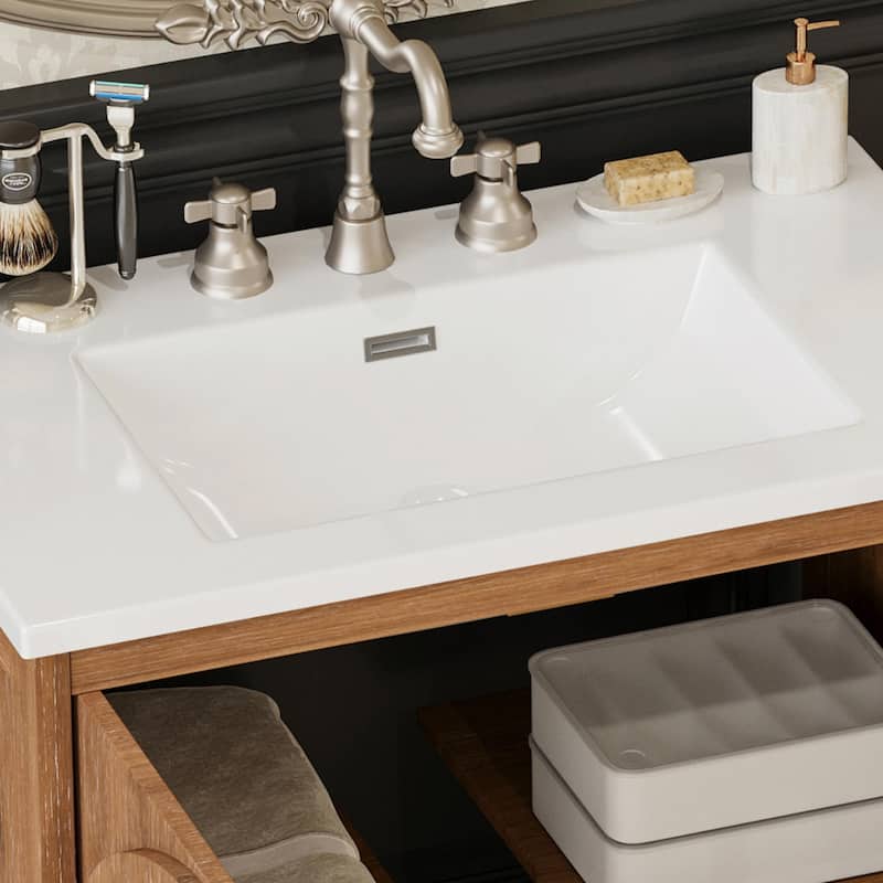 31" Farmhouse Bathroom Vanity with Ceramic Sink