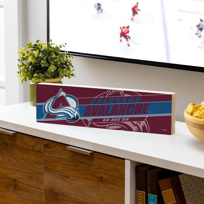 Colorado Avalanche Wooden Tabletop Mantel Shelf Sign - 5" x 18"